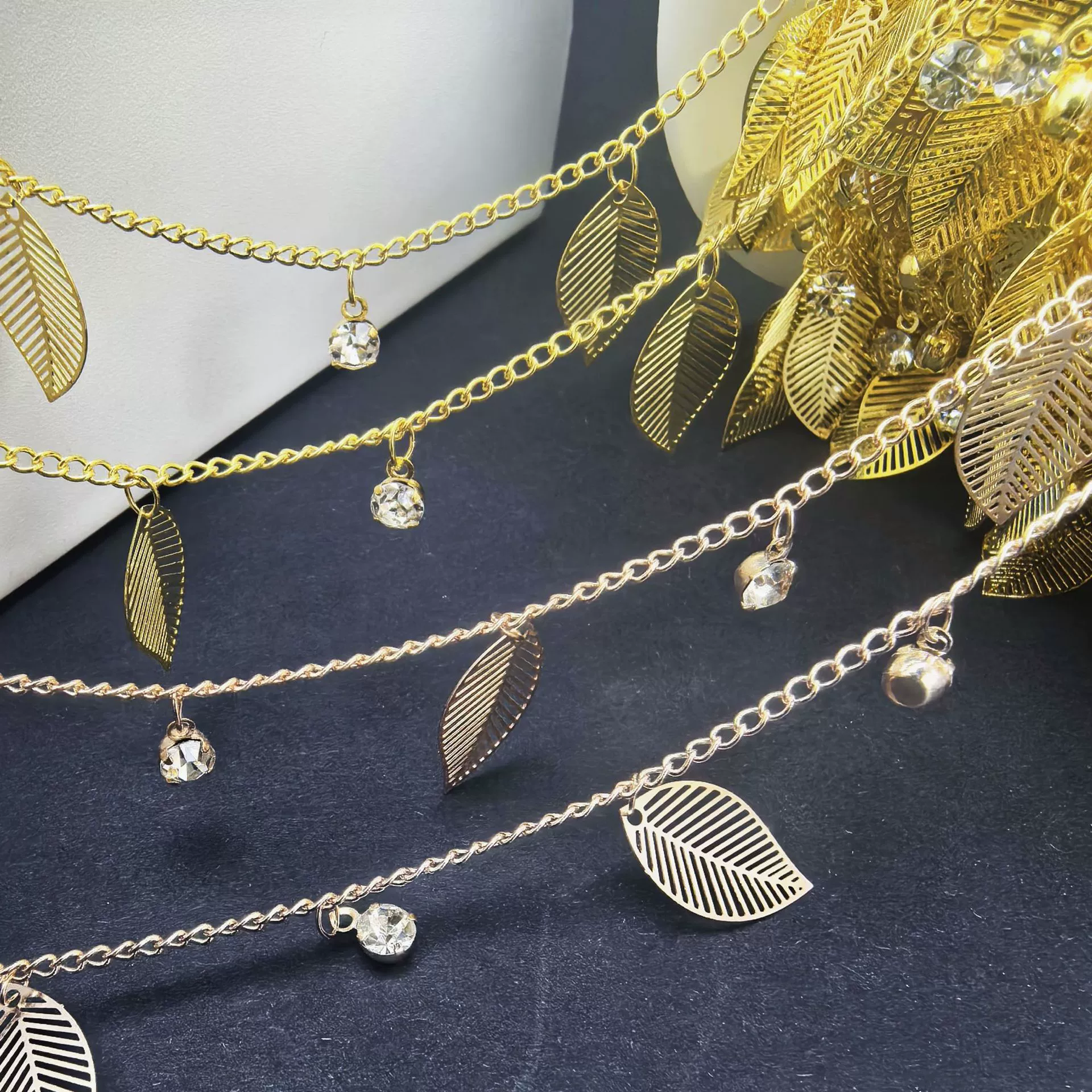 Accessory, accessories, copper laptop, zirconium natural stone handmade, chain, Chinese hairpin with tassels
