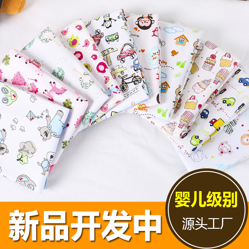 厂家现货三层针织防水复合面料印花透气隔尿垫面料tpu隔尿布料批