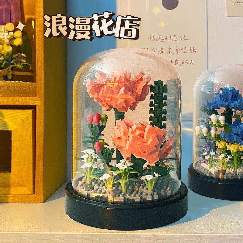 跨境【一件代发】积木永生花樱花树拼装玩具摆件教师节母情节礼物|undefined