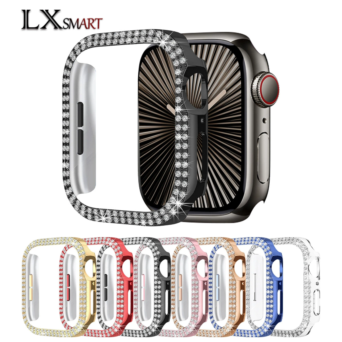 Подходит для Apple 10-го поколения корпуса для ПК с двойным рядом бриллиантов Apple X Защитный чехол Apple watch10 Diamond Shell