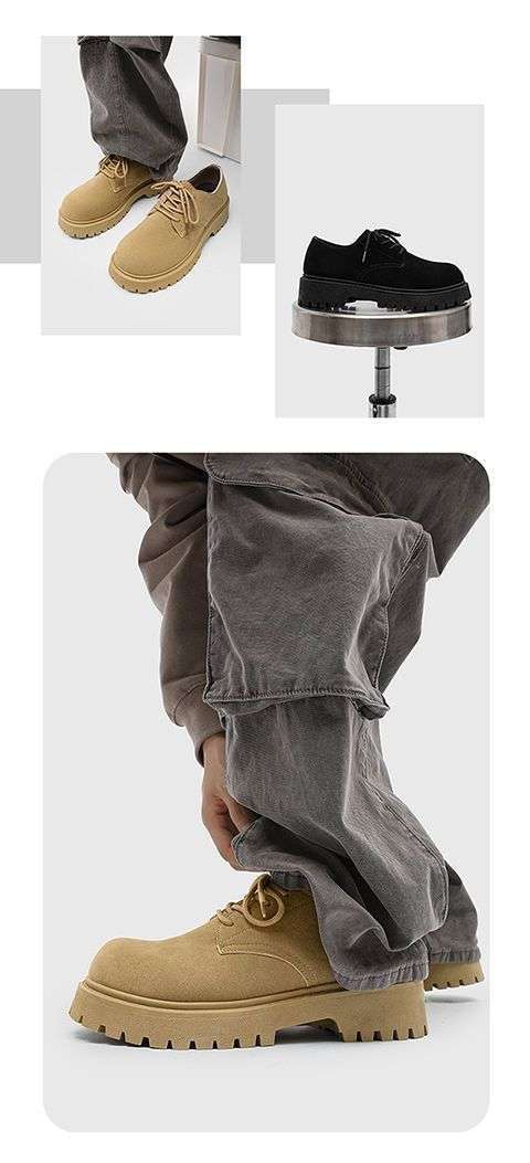 ShoeVault 2025 Neue Derby Spring Low-Top Martin Herren Retro Work Dicke Sohle Höhersteigende Atmungsaktive Wildlederschuhe_voghion.com