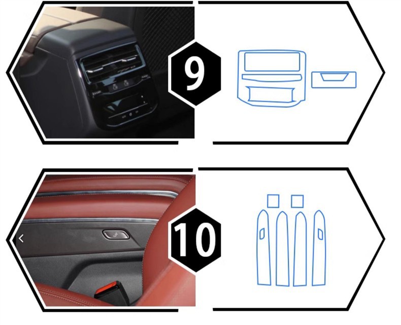 Suitable for 22 Audi Q6 interior film, instrument panel navigation screen film, car film, gear shift center console film, modification