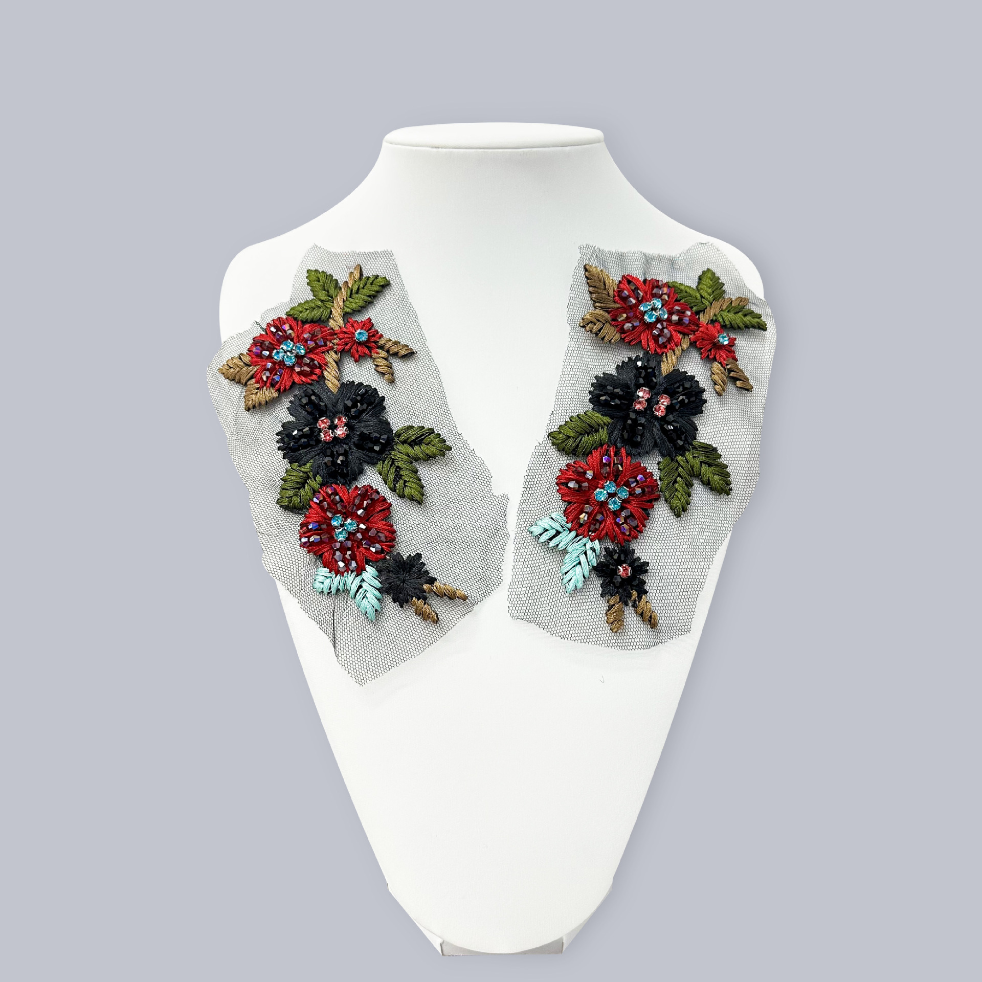 Decoración bordada hecha a mano hilo de malla de cristal encaje perlas pegatinas de tela hecha a mano coser sin adhesivo de espalda accesorios de decoración de ropa