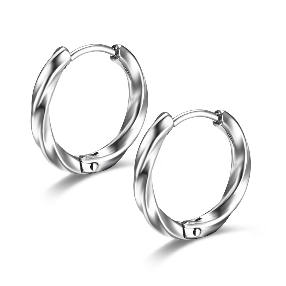 풀 바디 티타늄 스틸 모비우스 귀걸이의 쌍