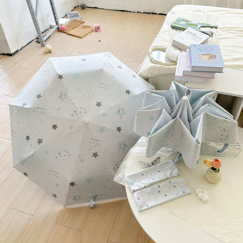 ハローキティ傘 折りたたみビニール日焼け止め UVカット 晴雨兼用傘 高価値ガールズ日傘|undefined