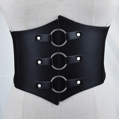 European and American cross-border elastic elastic waistband wide girdle women's decorative shirt suit skirt belt women wholesale