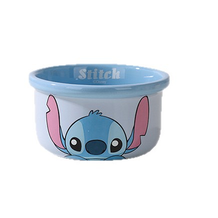 Disney Pooh Stitch Ceramic Baby Ensalada linda para niños Té de la tarde Disco reductor de grasa Disco de tres comparticiones