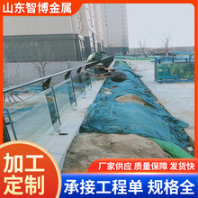 铝合金玻璃护栏 桥梁景观河道护栏 山区玻璃栈道观景台护栏定制