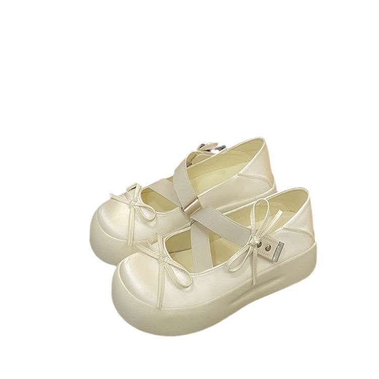 Zapatos de arco de verano 2024 nuevos nichos dulces y frescos dos zapatos de moda casuales con suela gruesa Mary Jane de moda