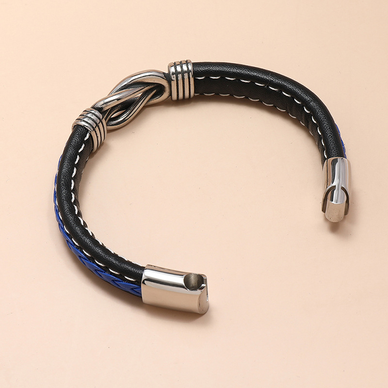wholesale jewelry two-color leather magnet buckle bracelet nihaojewelry