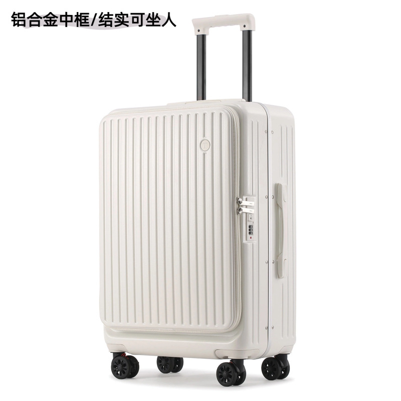 新款侧开口铝框行李箱女多功能万向轮拉杆箱20寸登机旅行箱男批发|undefined
