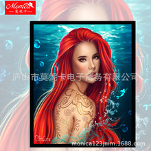 新款钻石画美人鱼diy半成品装饰画满钻圆钻5d帆布画外贸直营跨境