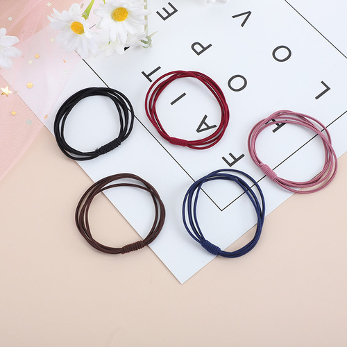 Japanese and Korean Simple Headband Hair Accessory, Simple Four-in-One High Elastic Hair Ring Rubber Band, Wholesale