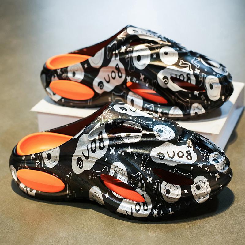 2025 pantuflas para hombres en verano, sentido de pisar mierda, playa EVA, sandalias Baotou, sandalias casuales, zapatillas al aire libre