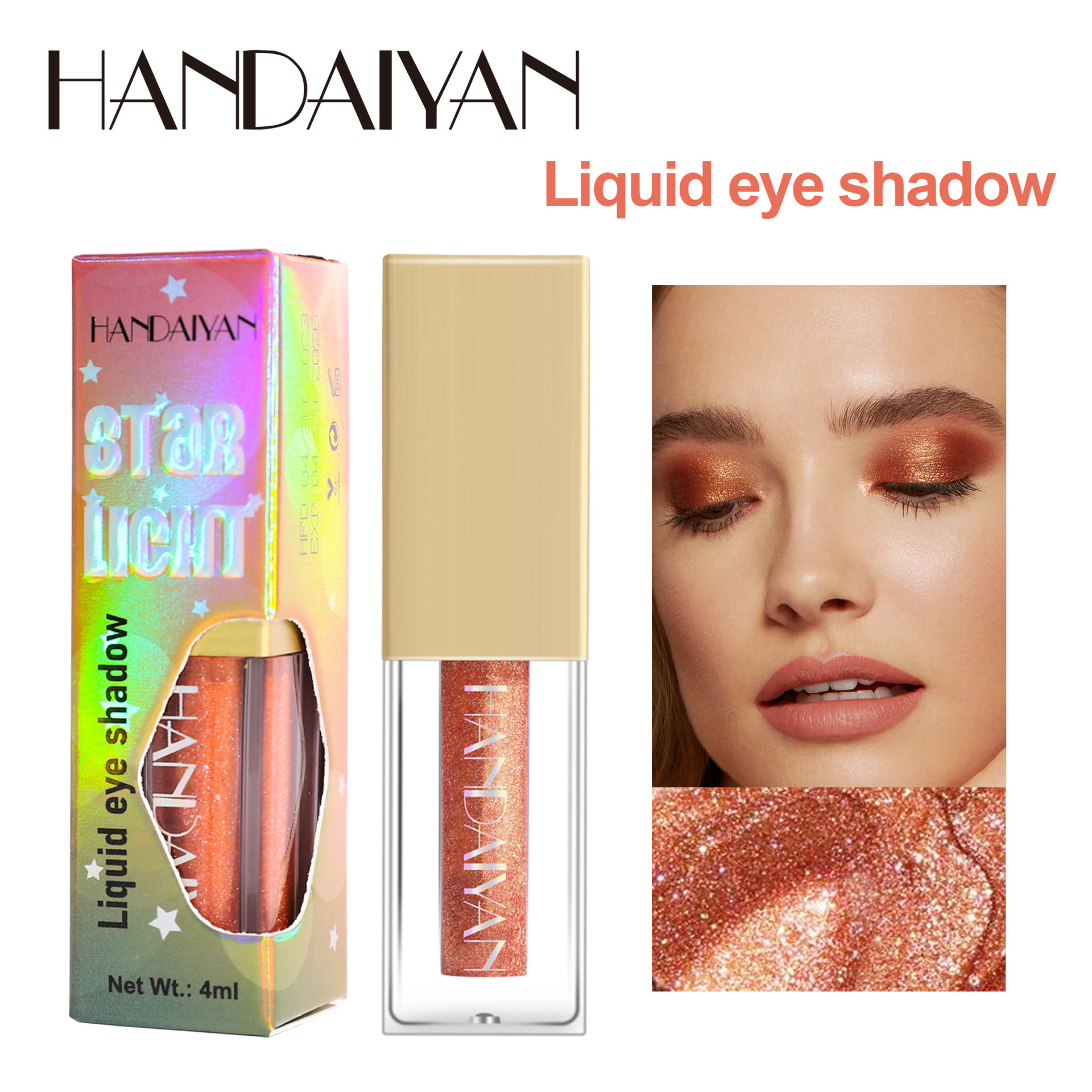 Handaiyan Korean Cross-Border Pearlescent Liquid Eyeshadow Stage Makeup Series Glitter Eyeshadow Liquid Wholesale