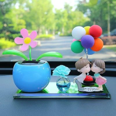 Car Ornaments, Creative and Cute Car ornaments - pink-and-white-kiss-couple-blue-sunflower-single-bunch-of-colorful-balloons