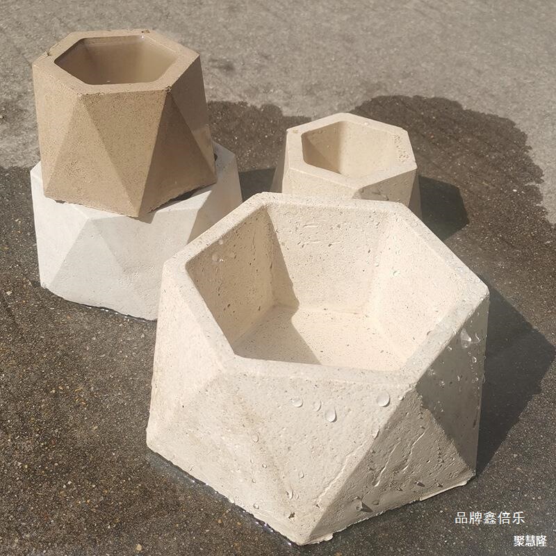 Polygonal Cement Flower Pot Mold Square Small Succulent Flower Box Model Concrete DIY Mini Ornament Decoration