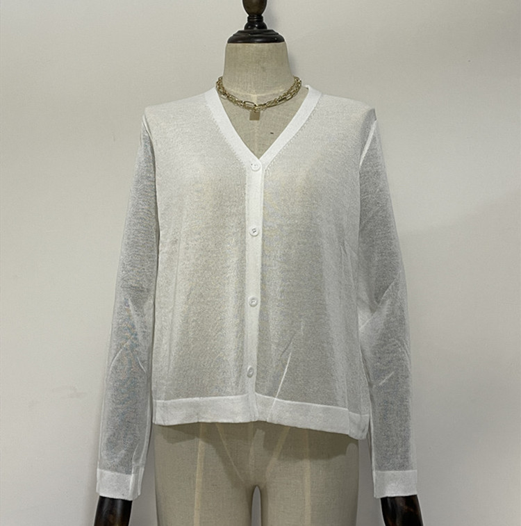 Cárdigán de Punto Transpirable para Mujer Protección Solar UPF50+ de Color Liso para Verano