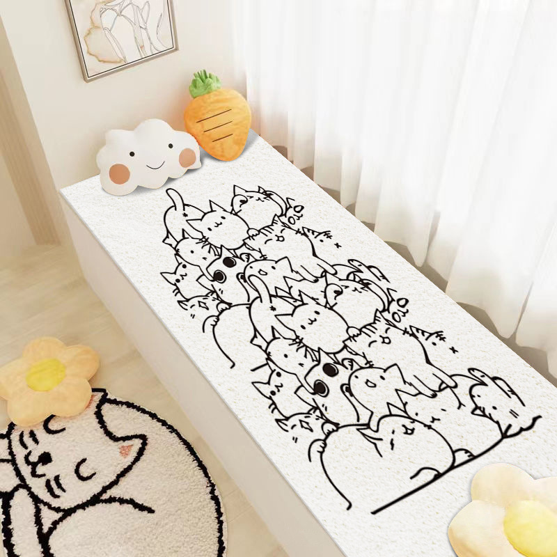 Ins fresco dormitorio cama manta hogar gran área gato-como alfombra de dibujos animados de Cachemira-como la ventana de la Bahía sala de estar mat