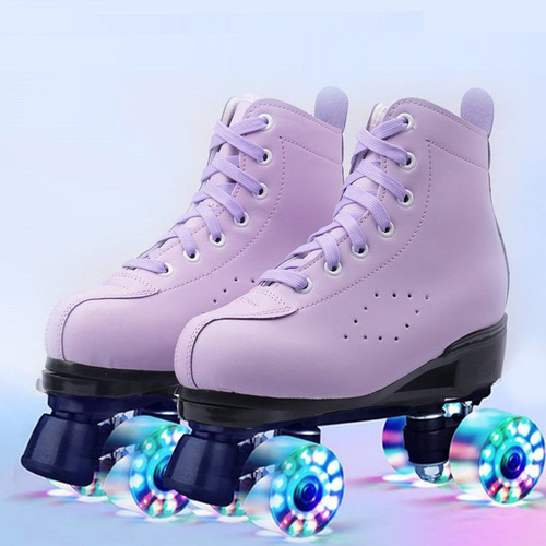 Cross-border special supply for adult double row skates, children's four-wheel skates, adult men's and women's roller skates, roller skates flash