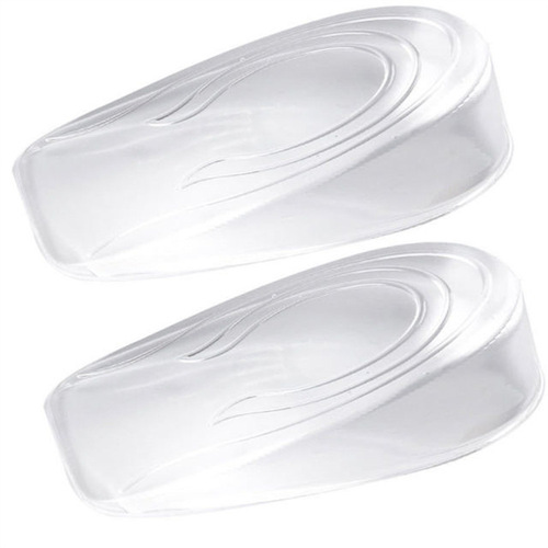 New transparent invisible silicone inner heightening insole for men and women, thickened and comfortable half-cushion, Q-elastic shock-absorbing self-adhesive heel pad