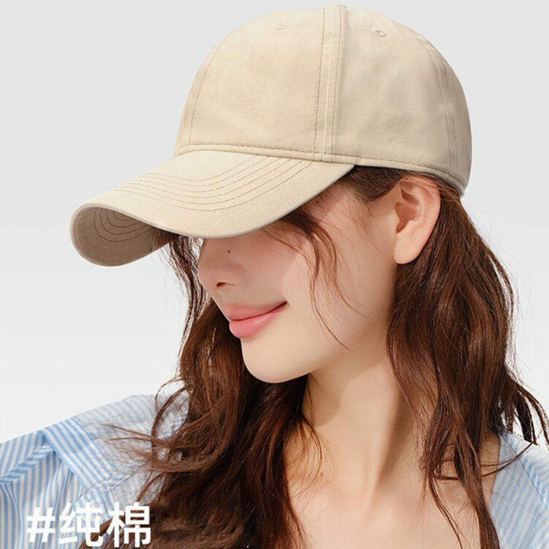 新款2024春夏大头围硬顶棒球帽男防晒遮阳帽纯棉鸭舌帽韩版帽子女