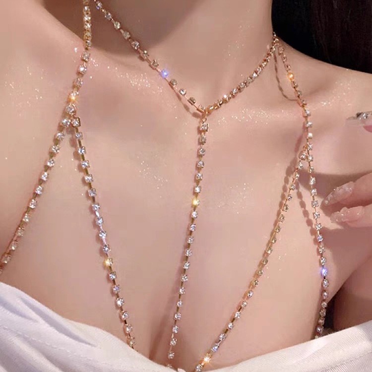 Joyería de comercio exterior de Europa y América sexy personalidad bikini sujetador cuerpo cadena gótica cuerpo garra cadena collar