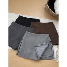 侧边拉链设计复古高腰显瘦包臀裙女2025秋冬新款修身百搭A字短裙