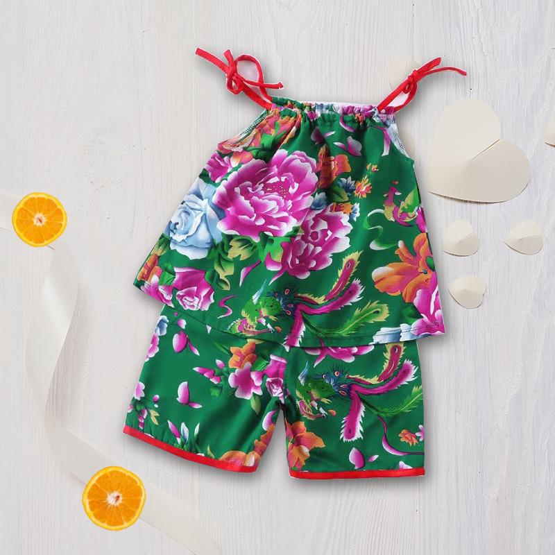 Green peony sling set