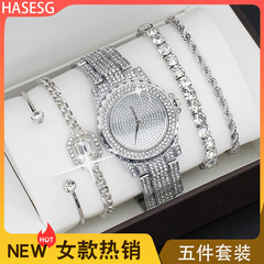 簡約小眾Ins女表石英手錶女 時尚高級感腕錶女款手鍊套裝 watch