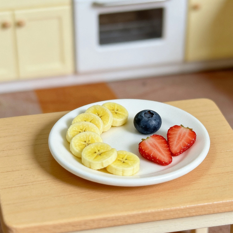 Mini Banana Slice DIY Accessories, Cream Glue Accessories, Resin Accessories, Dollhouse Miniature Ornaments