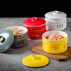 A5L蠟燭加熱陶瓷燉盅燕窩碗甜品碗魚翅遼參盅海參撈飯位上湯碗保