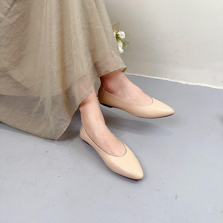 Solid color low casual shoes pointed-toe low-cut
