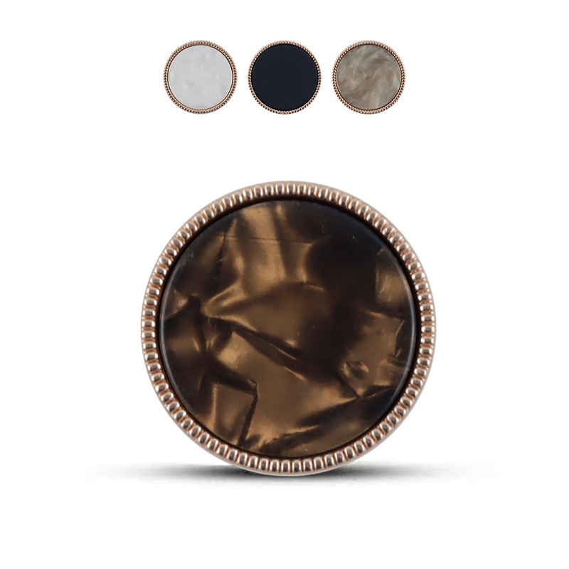 Zhizhi white black imitation shell texture original designer women's coat coat combination metal button