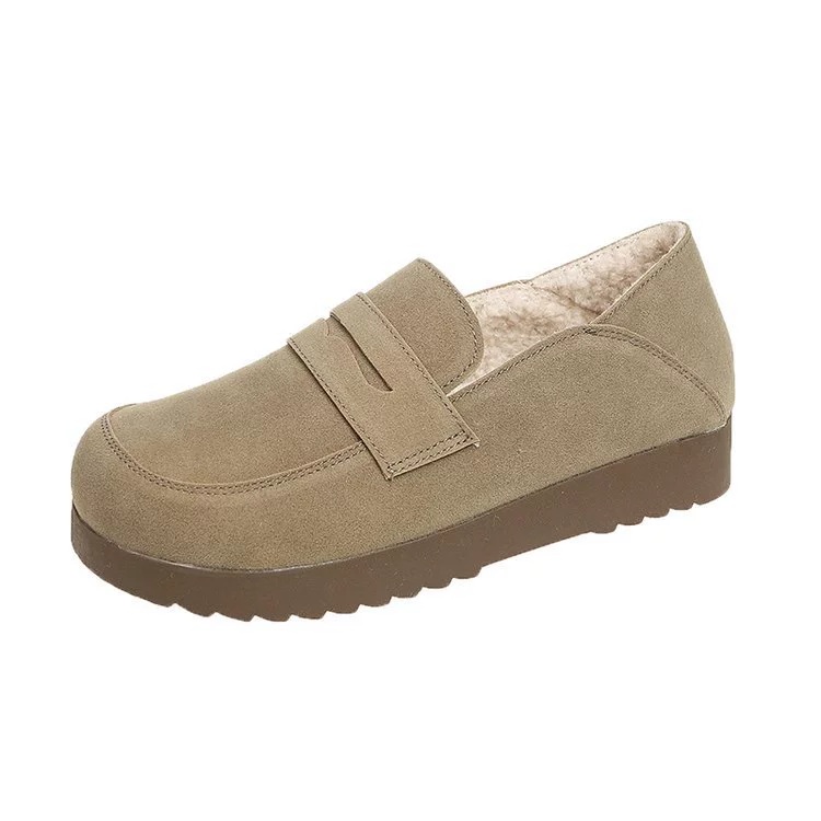 Matte demi-season footwear, fleece loafers for leisure, 2024 years, soft sole