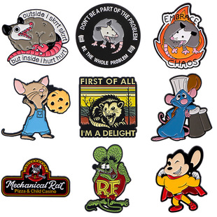 Cartoon Mouse Possum Brooch Badge Clothing Backpack Accessories Accessories Pin Alloy Badge Cross-border in stock Wholesale