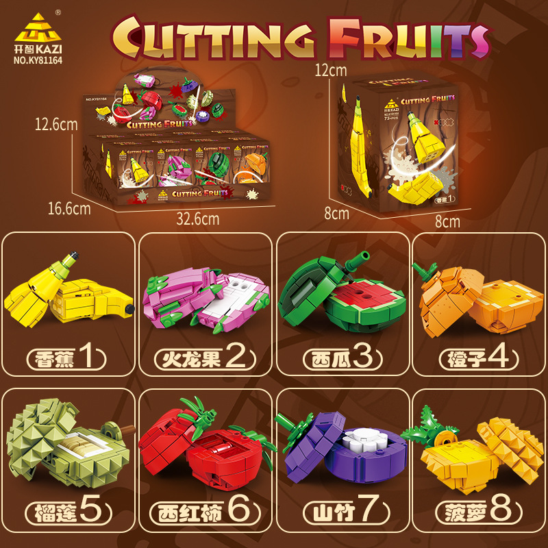 Kaizhi 81164 Juego de frutas de corte loco Rompecabezas para niños, ciencia y educación, bloques de construcción, juguetes, juegos infantiles nostálgicos image 7