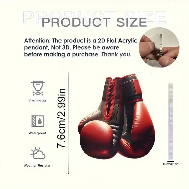 Acrílico transfronterizo creativo guantes de boxeo rojo colgar decoraciones accesorios de automóviles decoración interior automóvil