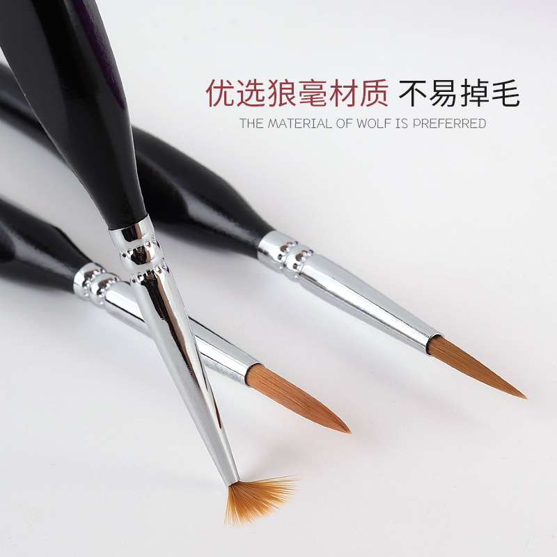 Amazon nuevo producto 10 unidades traje comadreja pelo triángulo gancho pluma aceite fábrica directa abedul pintura gouache