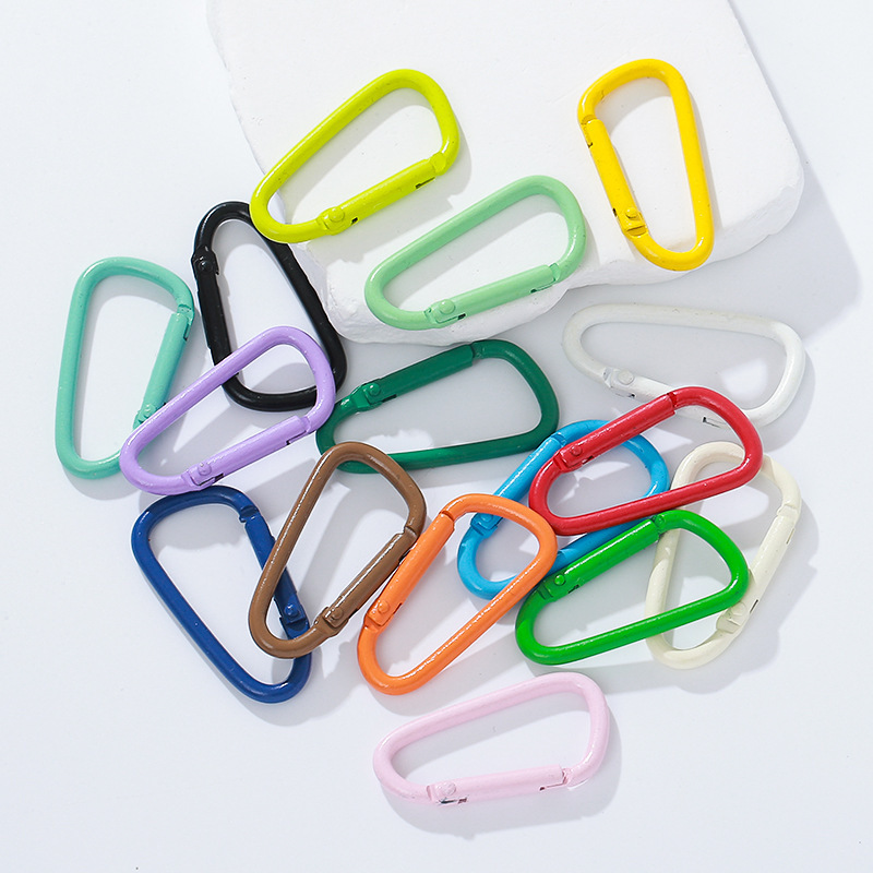 DIY bag buckle pendant D-type mountaineering key chain paint color spring buckle buckle jewelry accessories