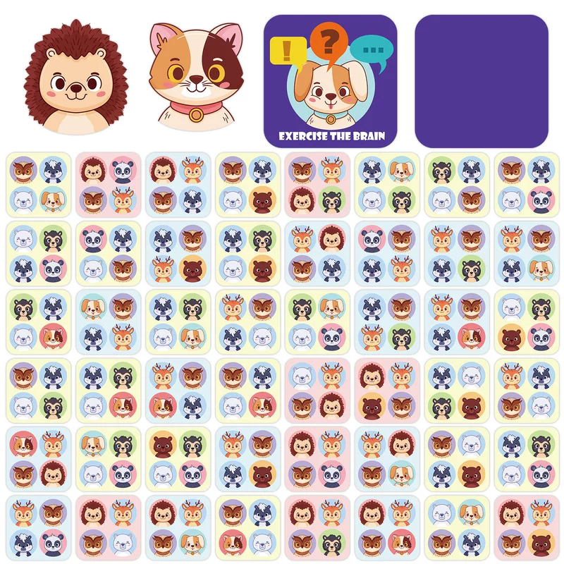 Cognitive intellectual educational cards, family style, training