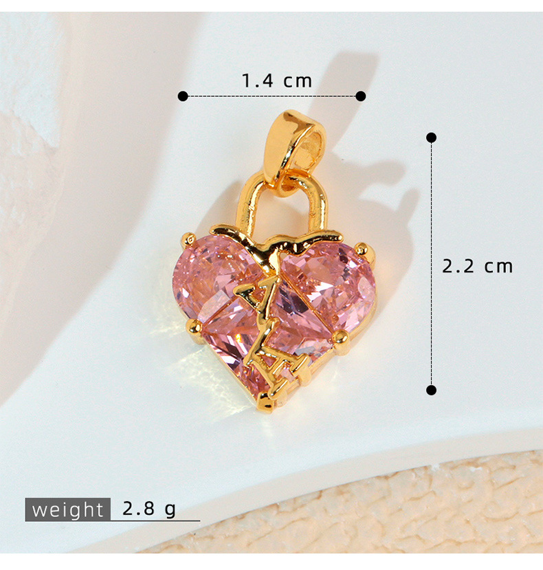 3g Weight Pendant Jewelry Making Type 16*23mm Jewelry Making Size DIY Jewelry Accessories Classification 1 Piece Quantity Copper Material Heart Shape, Bow Knot, Lock Pattern All Seasons Season Polished Finish Plating Design Elegant, Sweet, Classic Style Style 1 Piece 16*23mm Copper Heart Shape Bow Knot Lock Polished Pendant DIY Jewelry Accessories 5