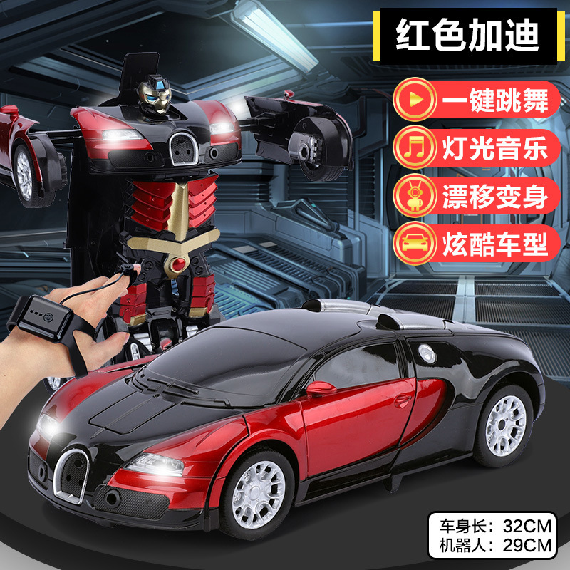 Control remoto de deformación de detección de gestos coche de carreras de cuatro ruedas recargable King Kong robot niño niño coche de juguete súper grande