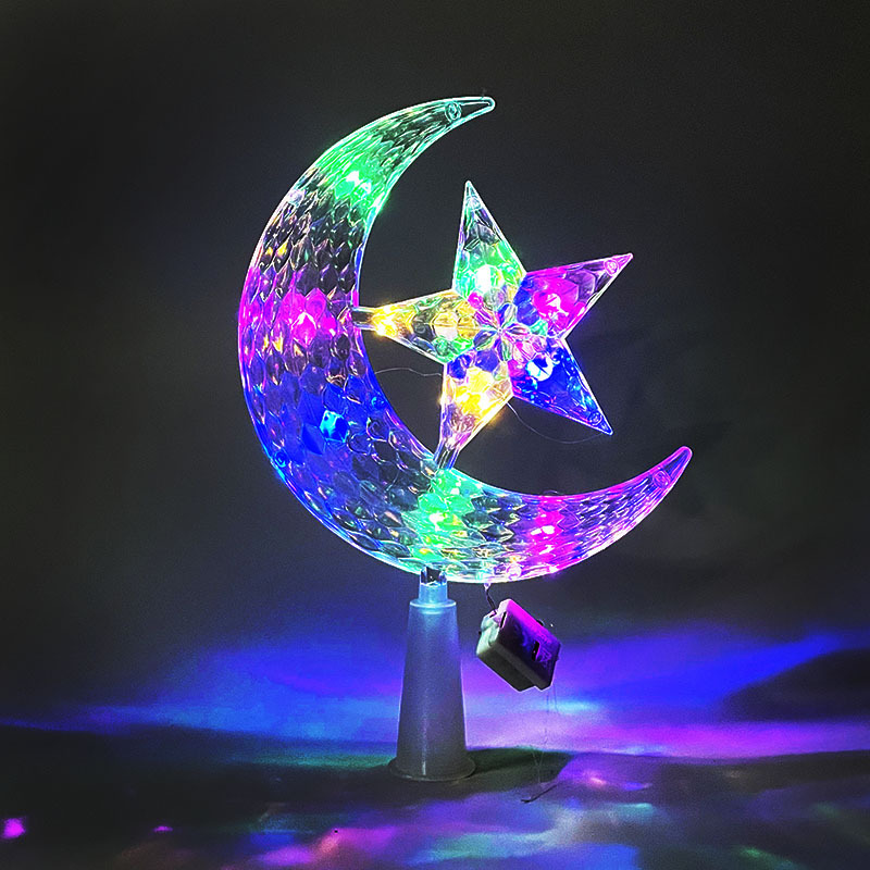 Nuevo árbol de Navidad LED decoración de estrella de luz transparente caja de baterías de color cálido cable de cobre con lámpara de estrella pentagonal transfronteriza