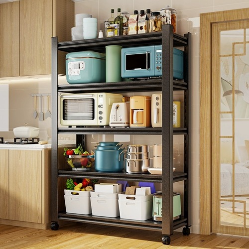 Kitchen Shelf Rack, Adjustable Multi-layer Floor Standing Microwave Oven Oven Multifunctional Storage Pot Rack Home Shelf Storage