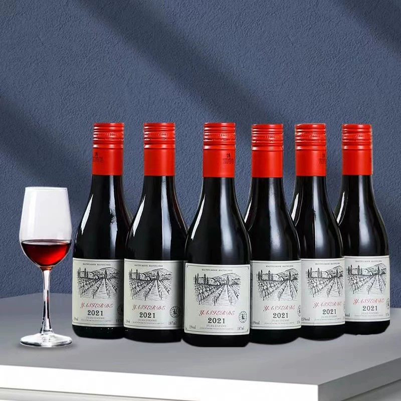 Франция импортировала сухое красное сладкое красное вино Подарочная коробка Мини маленькая бутылка Красного вина Оптовая коробка 6 бутылок 187 мл
