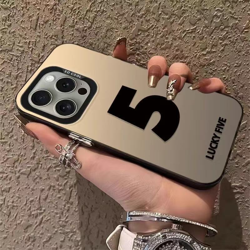 Color Silver Shell-Negro-Número de la suerte 5