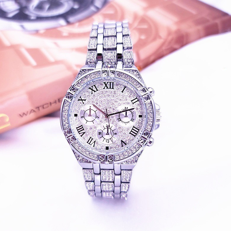 Men's watch quartz watch full diamond watch luxury temperament steel band watch