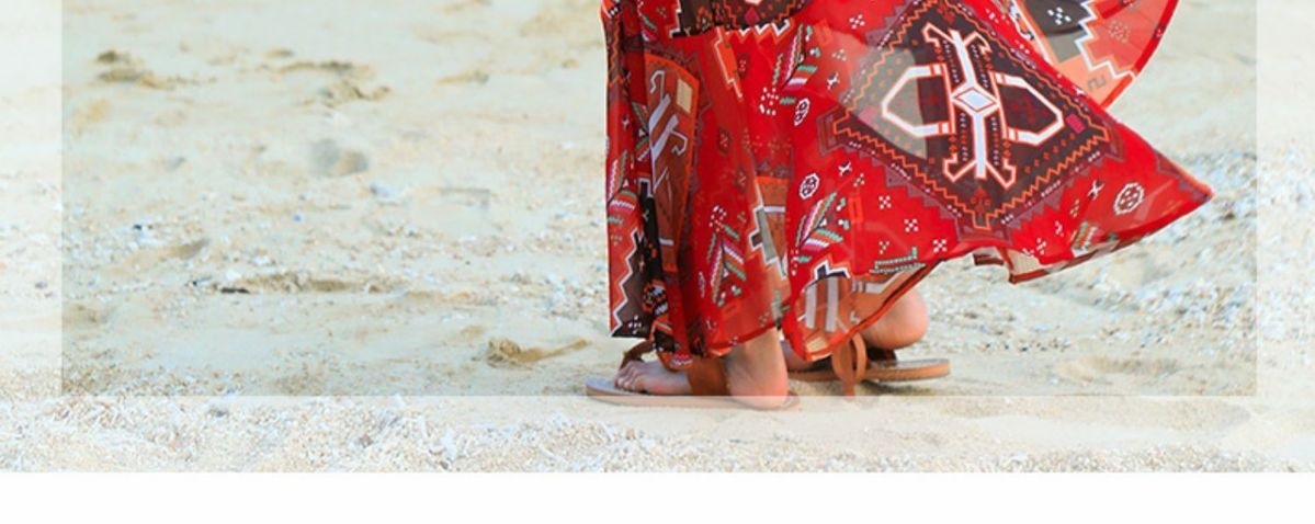 Đầm maxi voan treo nữ phong cách Bohemian dài chấm gót — màu đỏ chi tiết 10
