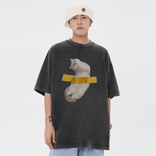 【银渐层猫】280克T恤男女短袖情侣T恤宽松圆领高级感打底衫t恤